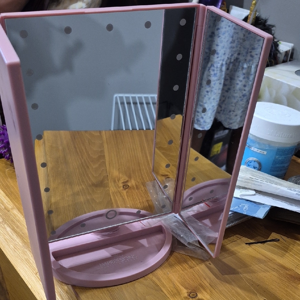 Impressions Pink LED Vanity Mirror
